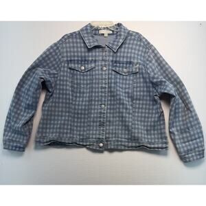 Cato’s Women’s 18/20 denim Checkered Button Down jacket